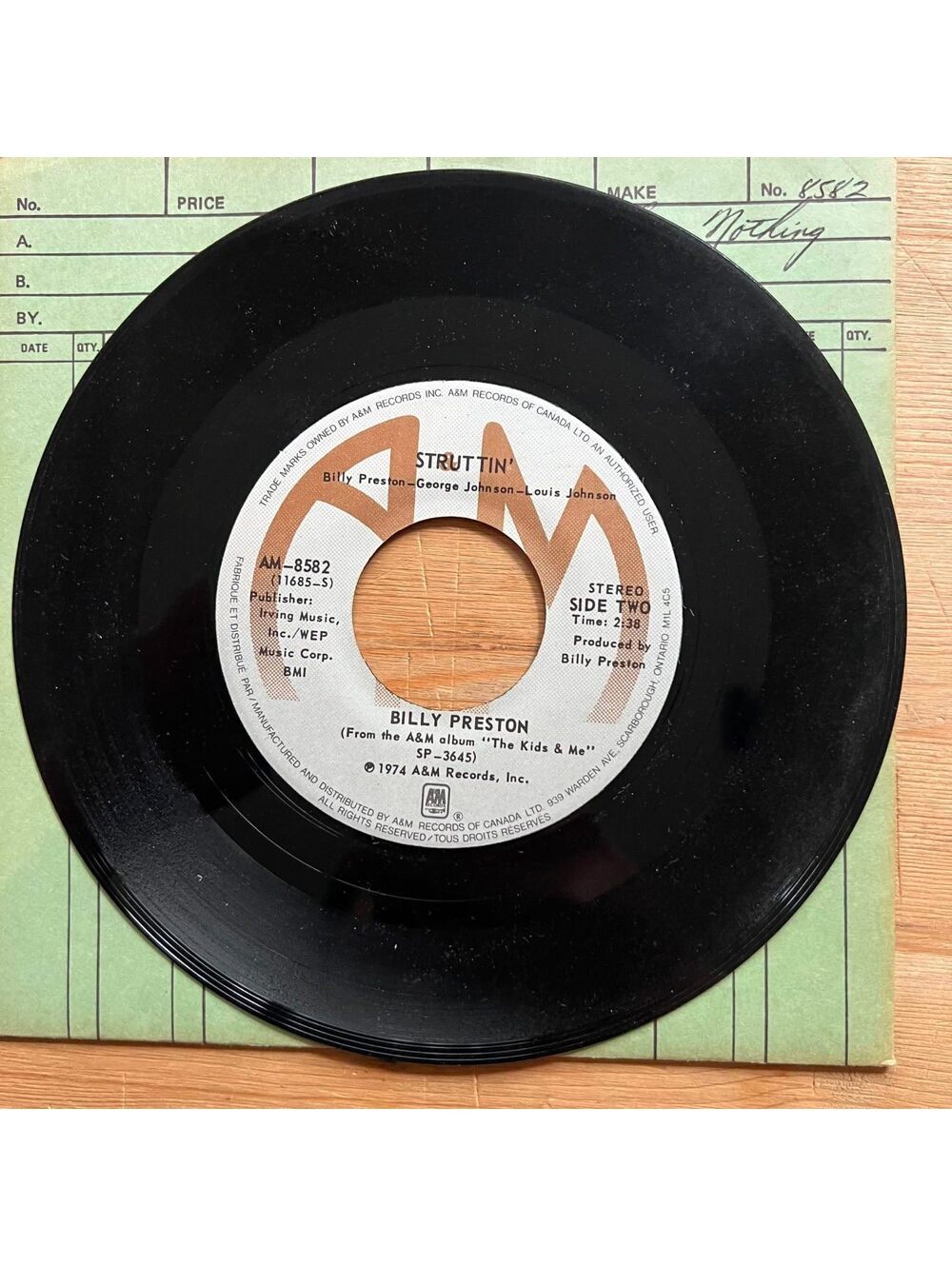 Billy Preston - Struttin'/Nothing from Nothing 45rpm VG+ R10